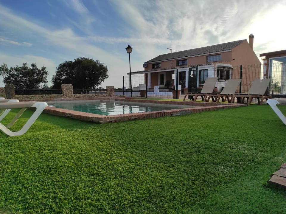 Property building, Garden, Pool view, Swimming pool, sunbed