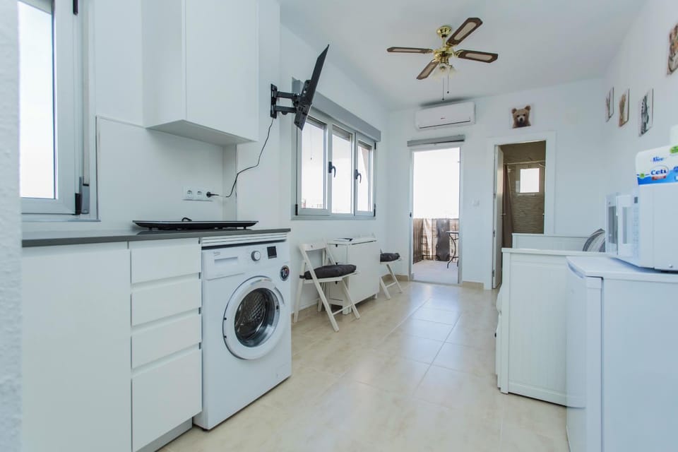 Kitchen or kitchenette, dishwasher, fireplace, minibar, washing machine