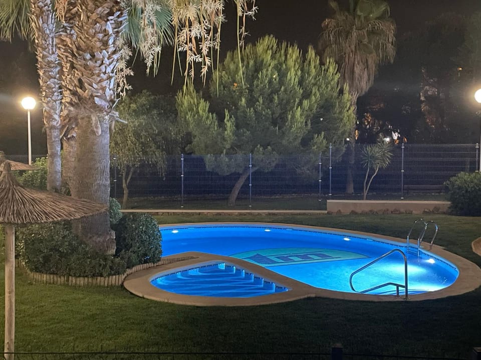 Night, Garden, Garden view, Pool view, Swimming pool