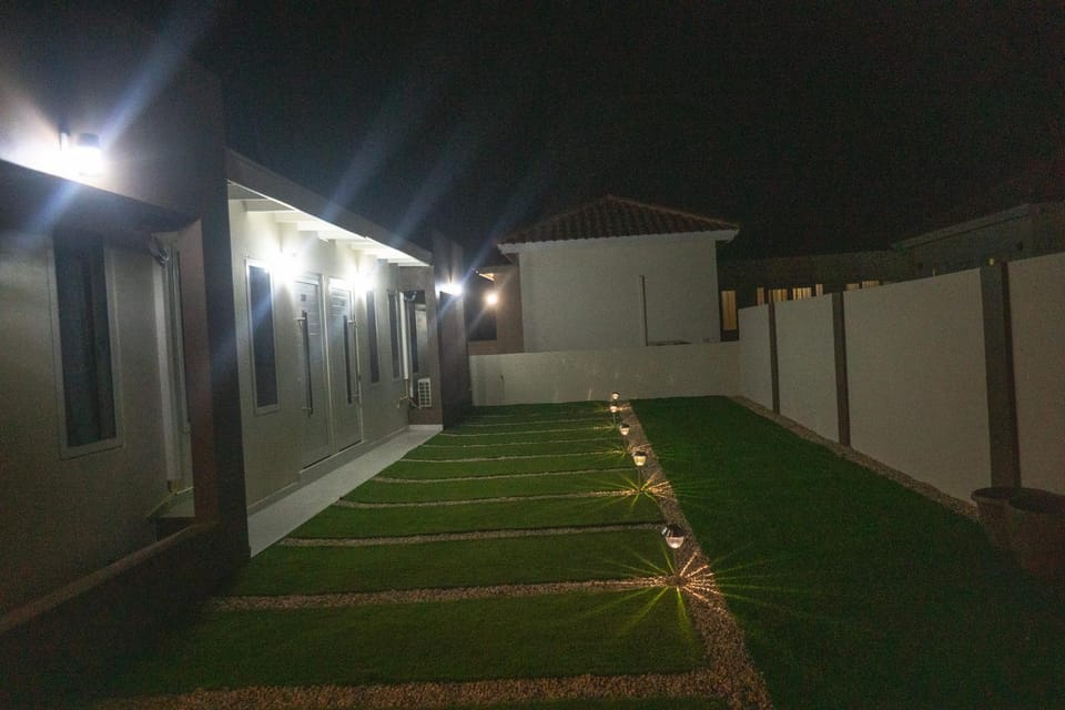 Property building, Night, Garden view
