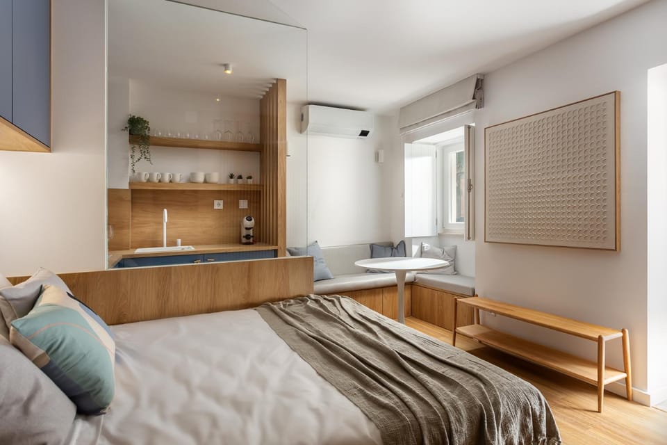 Kitchen or kitchenette, Living room, Bedroom