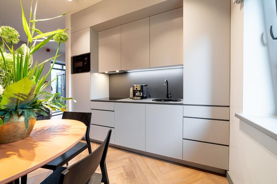 Coffee/tea facilities, Kitchen or kitchenette, dishwasher, minibar, stove