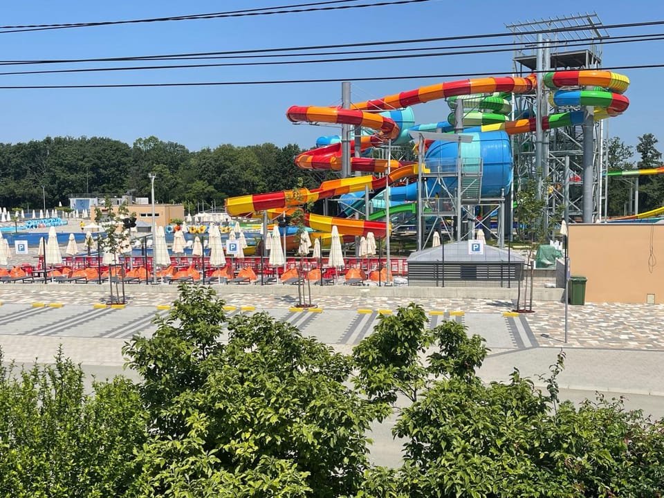 Children play ground, Aqua park, Pool view, Swimming pool