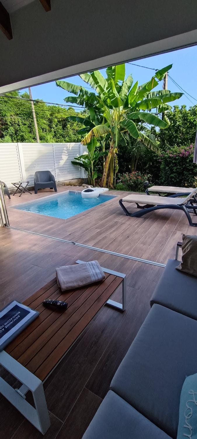 Patio, Seating area, Pool view, Swimming pool