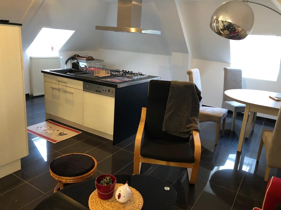 Kitchen or kitchenette, Living room, Dining area