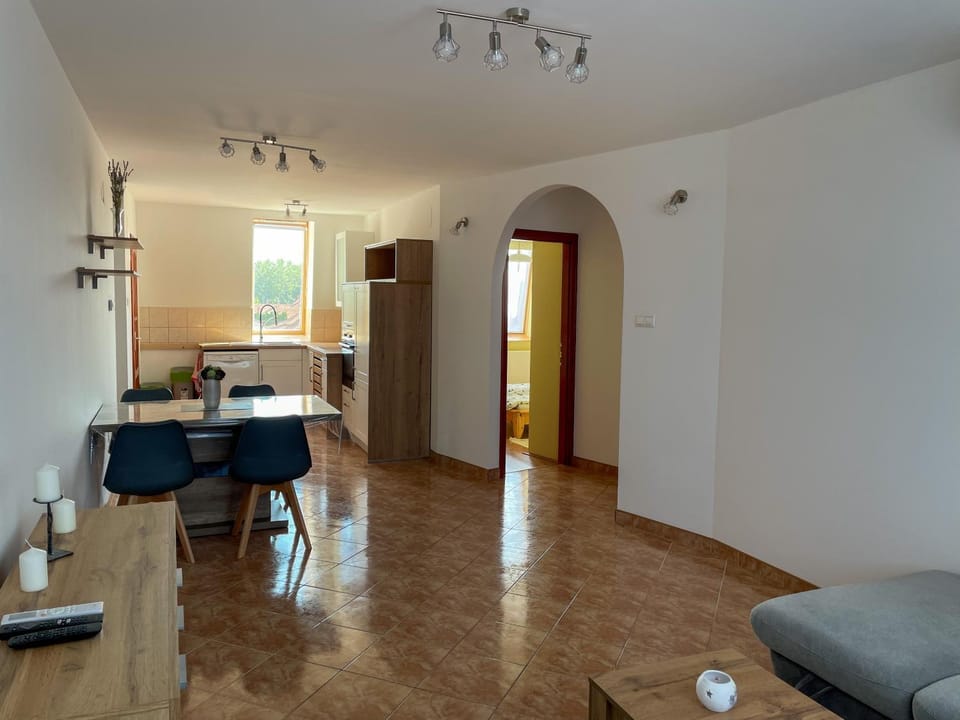 Kitchen or kitchenette, Living room, Dining area