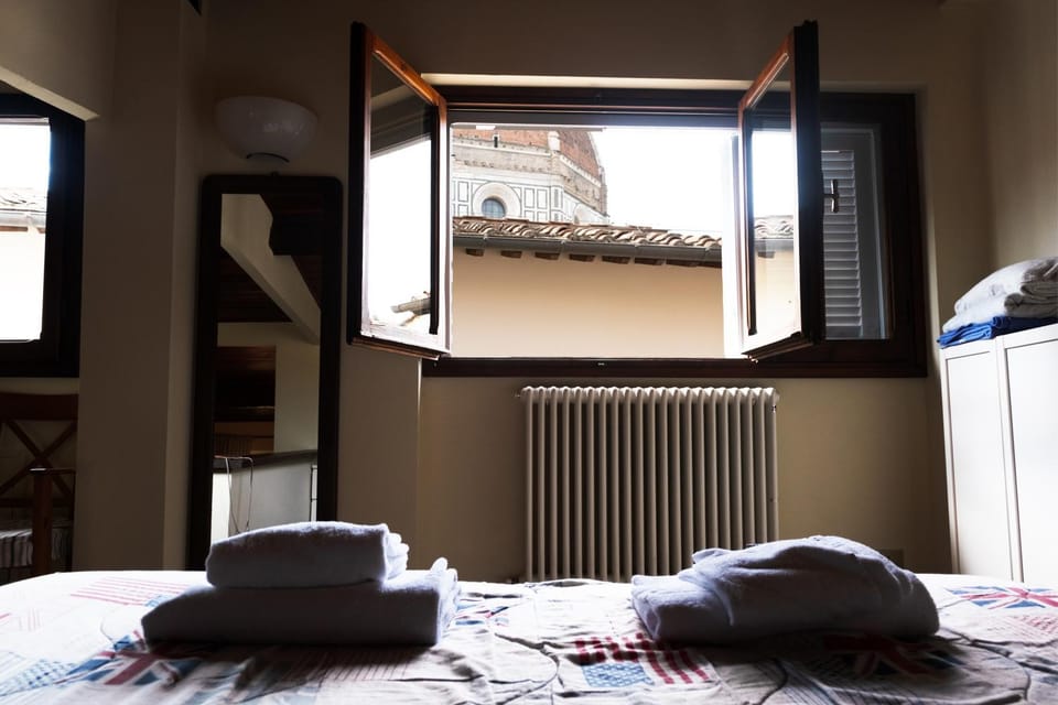Bed, View (from property/room), Photo of the whole room, Bedroom, towels, air conditioner