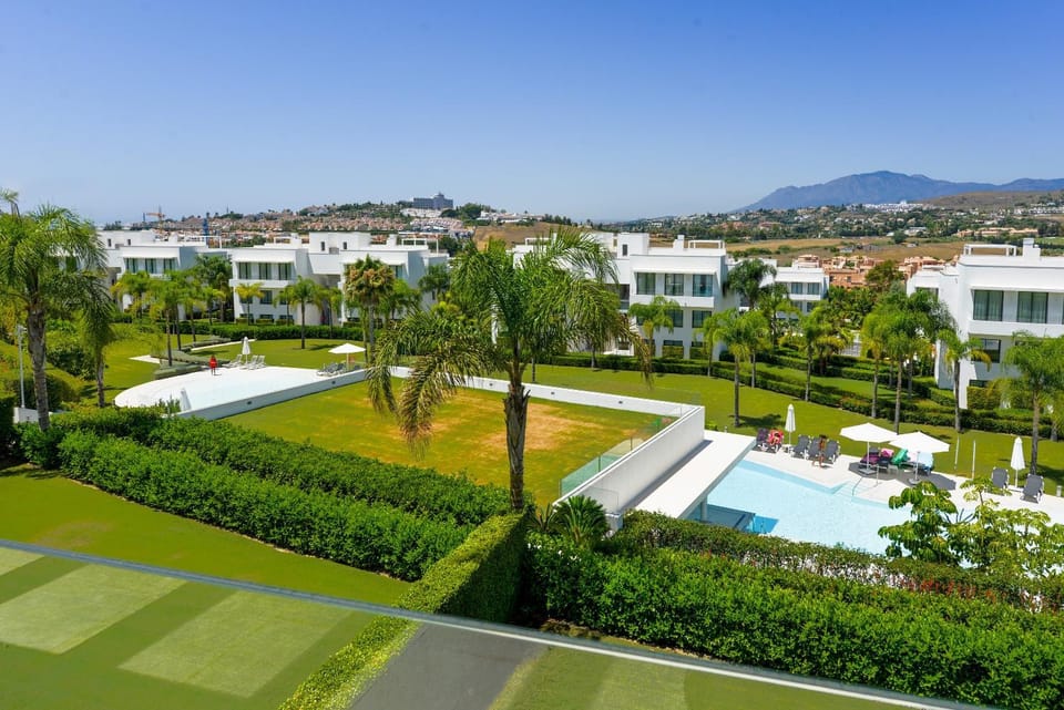 Property building, Living room, Swimming pool