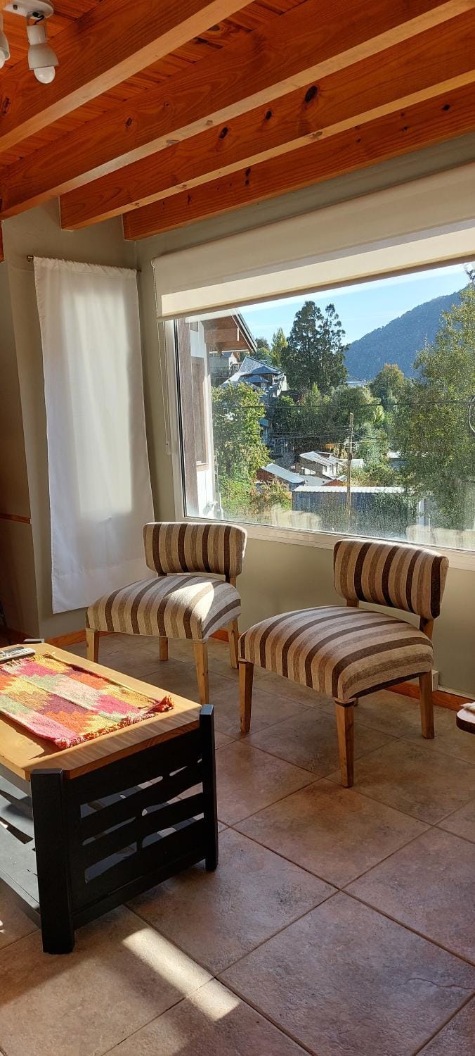 Natural landscape, Living room, Seating area, Mountain view