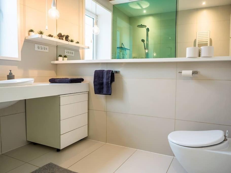 Toilet, Bathroom, towels
