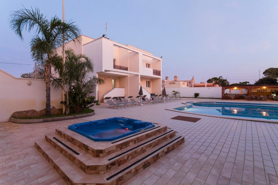 Property building, Swimming pool, Swimming pool, Sunset