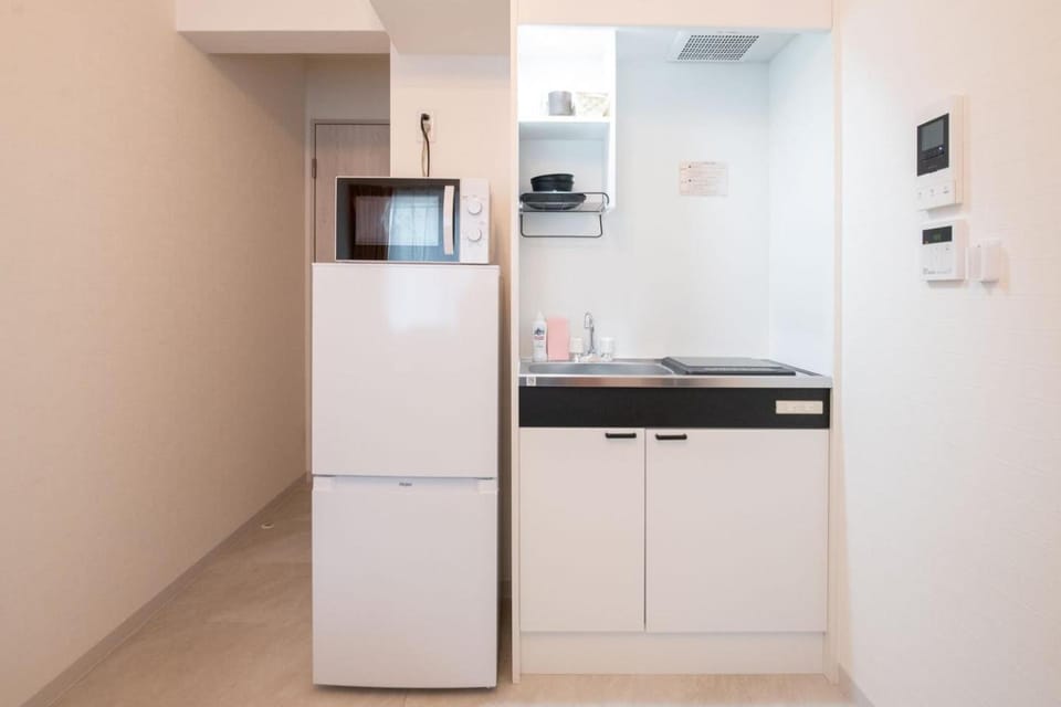 Kitchen or kitchenette, minibar, stove