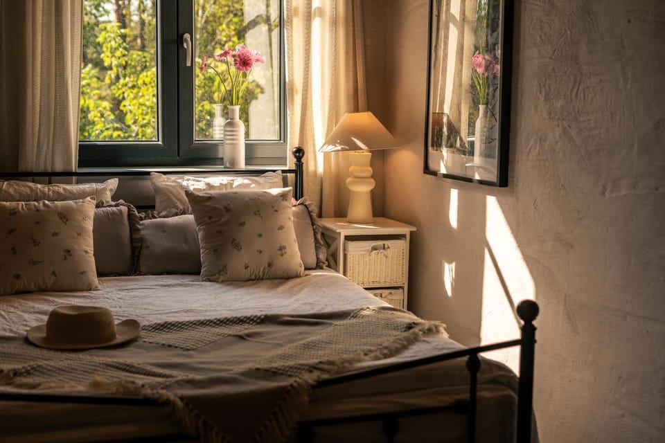 Bed, Living room, Photo of the whole room, Seating area, Bedroom