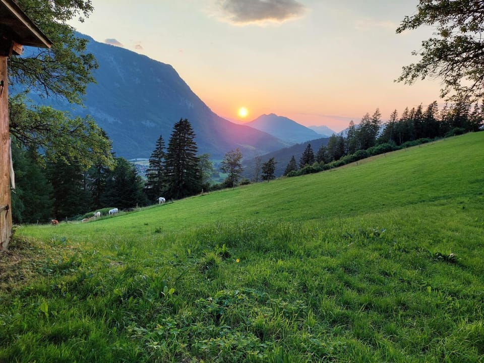 Natural landscape, Mountain view, Sunset