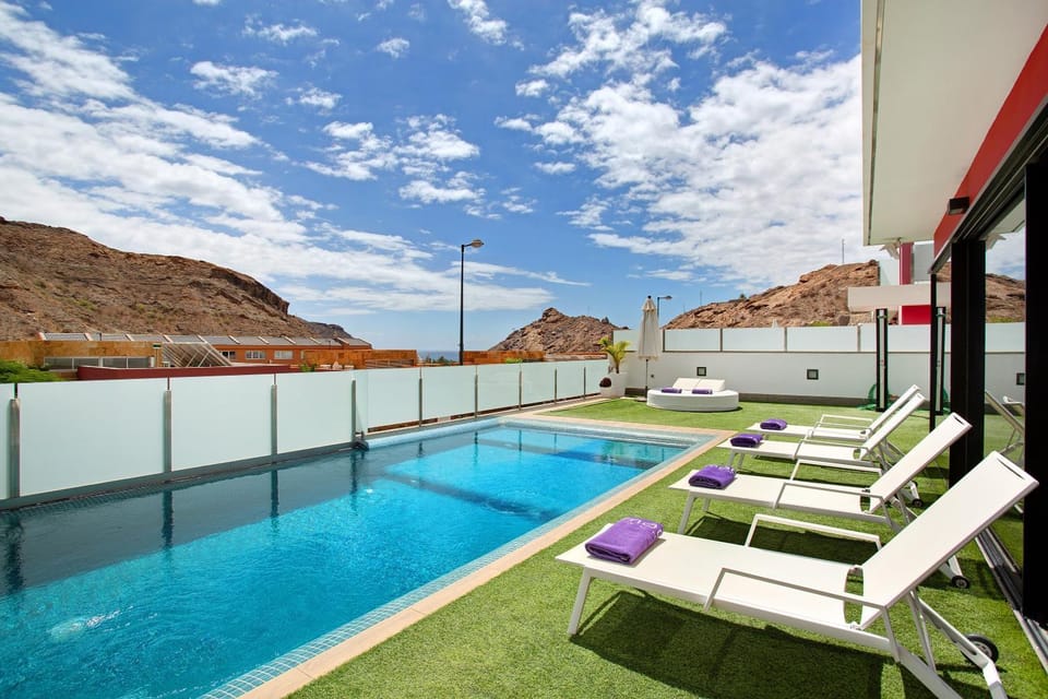 Property building, Living room, Swimming pool