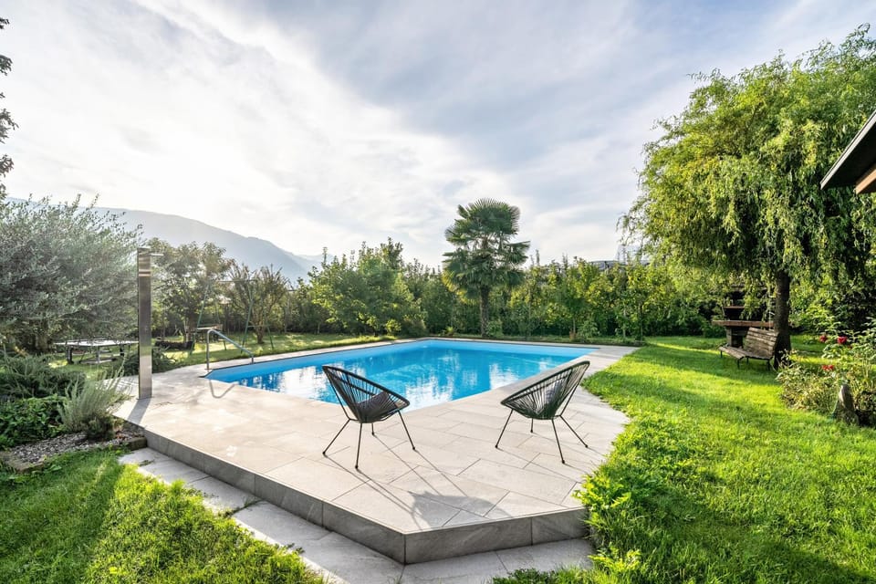 Property building, Living room, Swimming pool