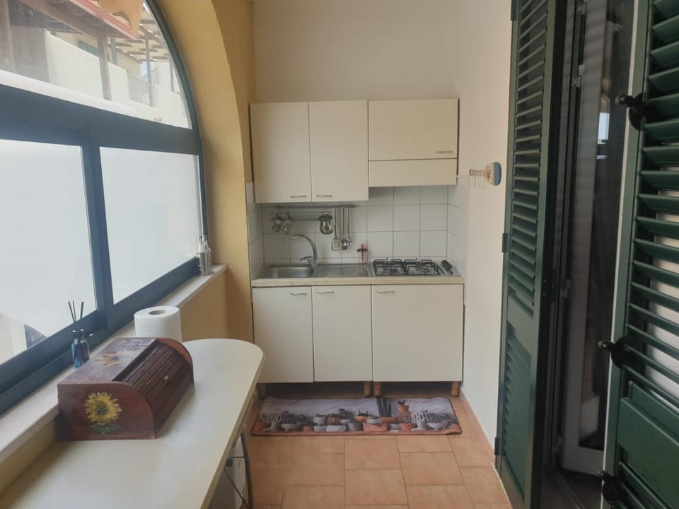 Kitchen or kitchenette, minibar, stove
