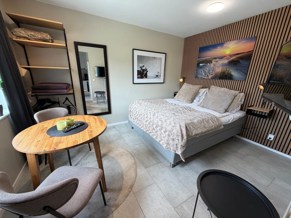 Bed, TV and multimedia, Living room, Photo of the whole room, Seating area, Bedroom