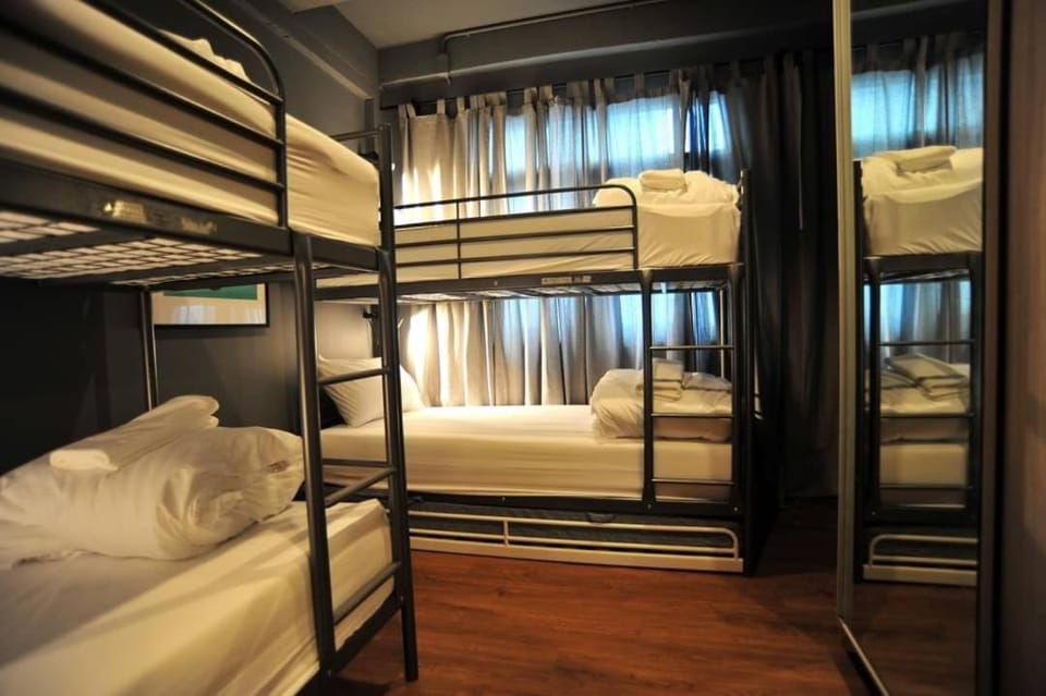 Bed, children, older children, group of guests, bunk bed, Family