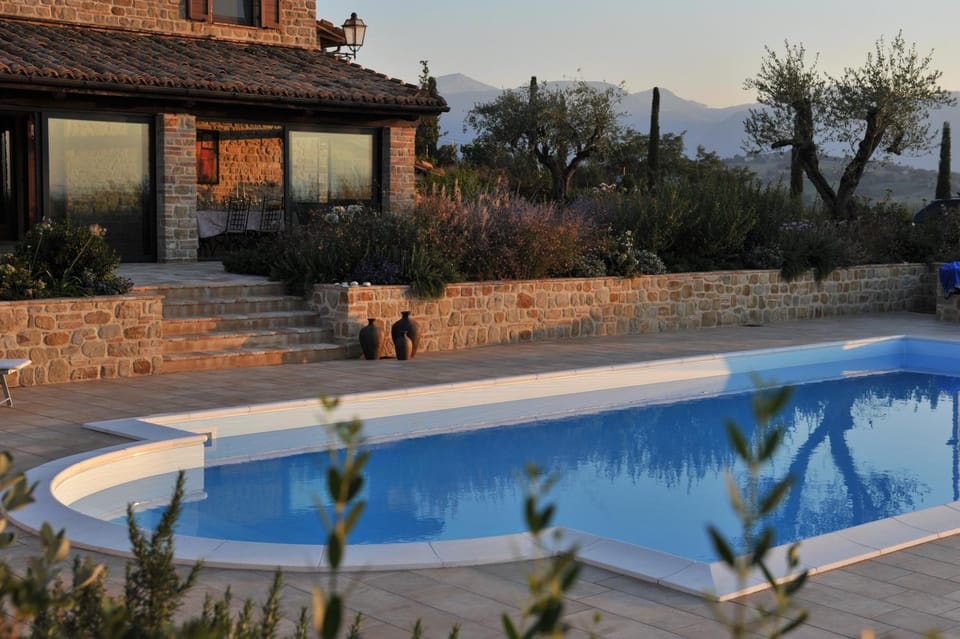 Facade/entrance, Summer, Mountain view, Swimming pool, Sunset