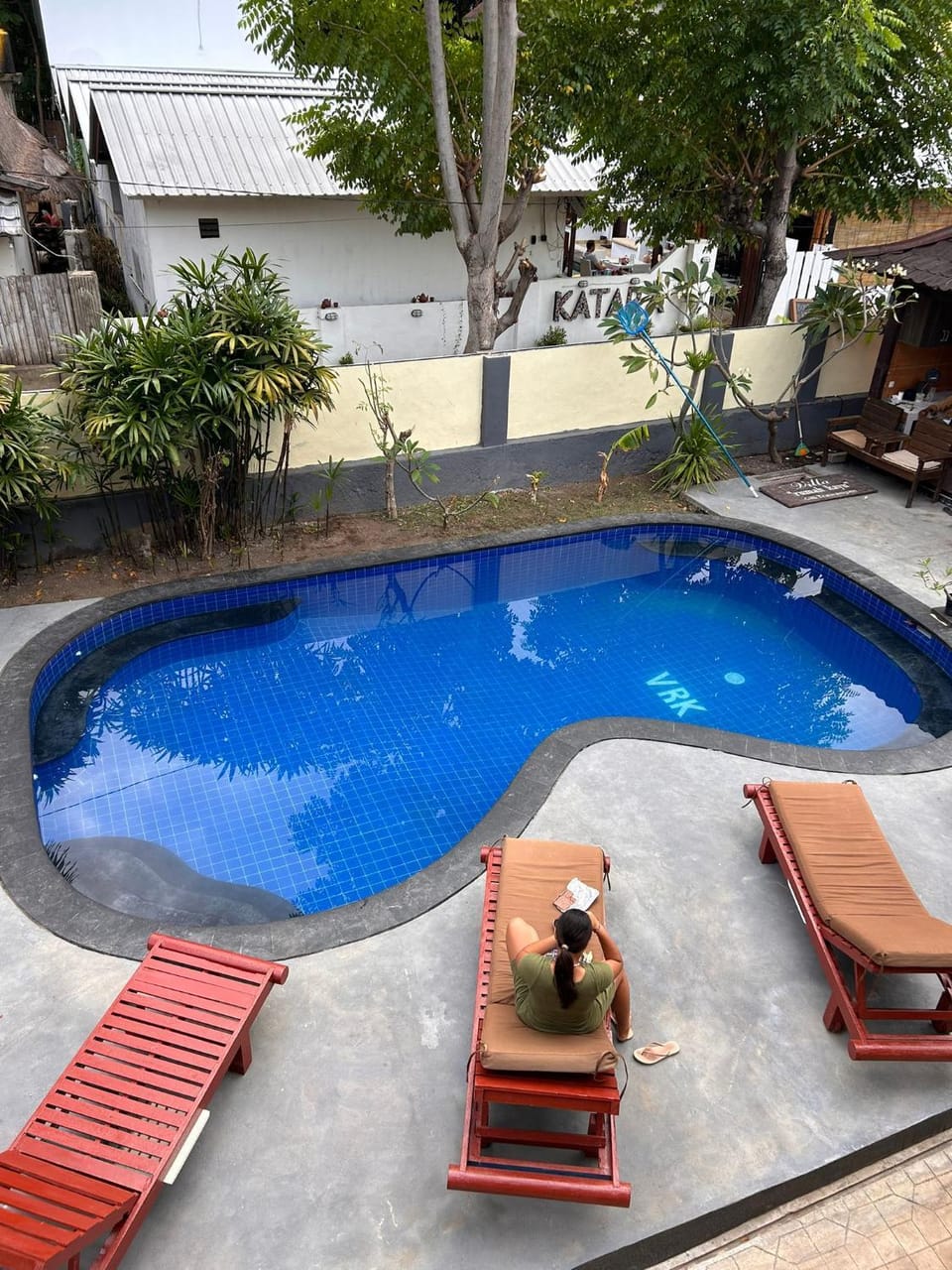 Pool view, sunbed