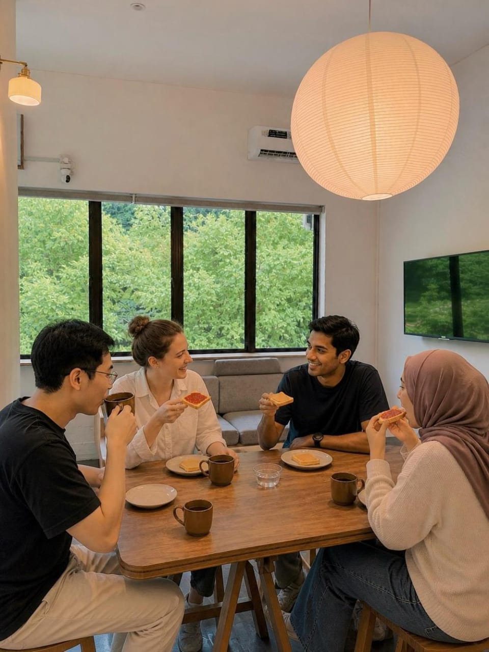 Dining area, Guests
