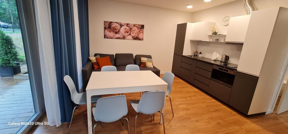 Kitchen or kitchenette, Living room, Dining area, minibar, stove