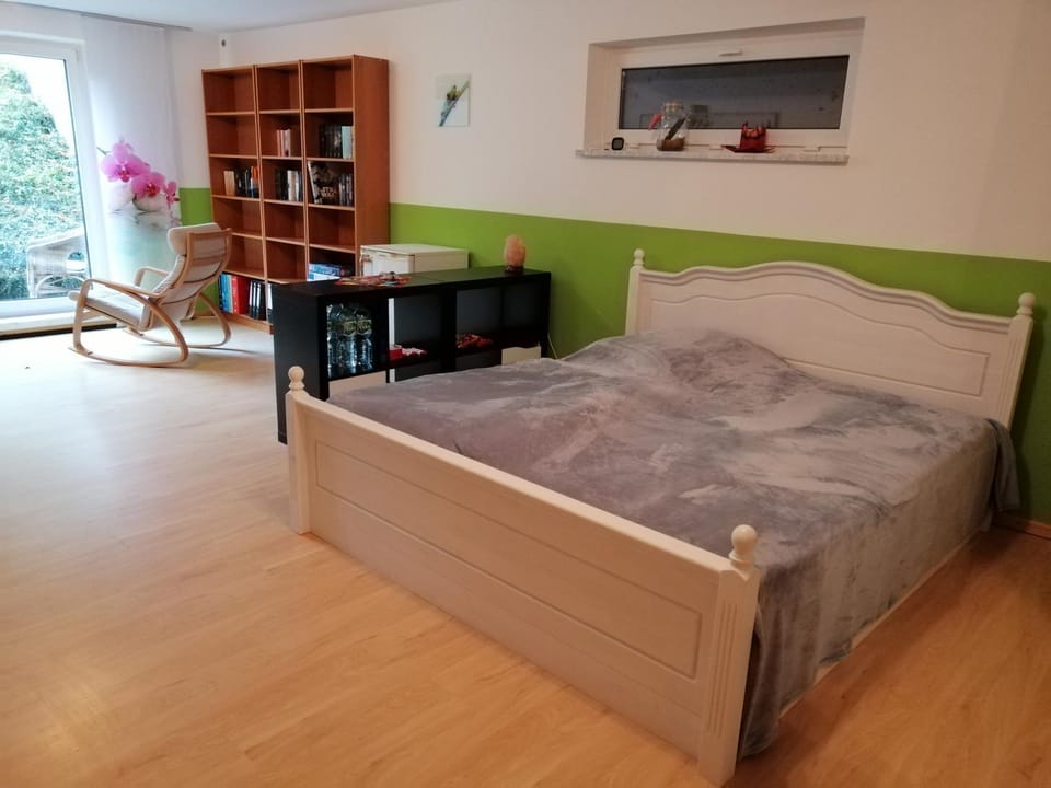 Bed, Library, Living room, Bedroom