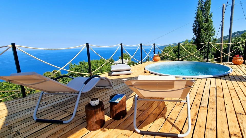 Patio, Natural landscape, Mountain view, Pool view, Sea view, Swimming pool, sunbed