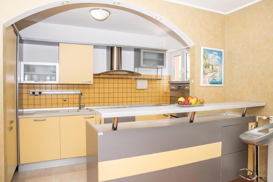 Kitchen or kitchenette, minibar, stove