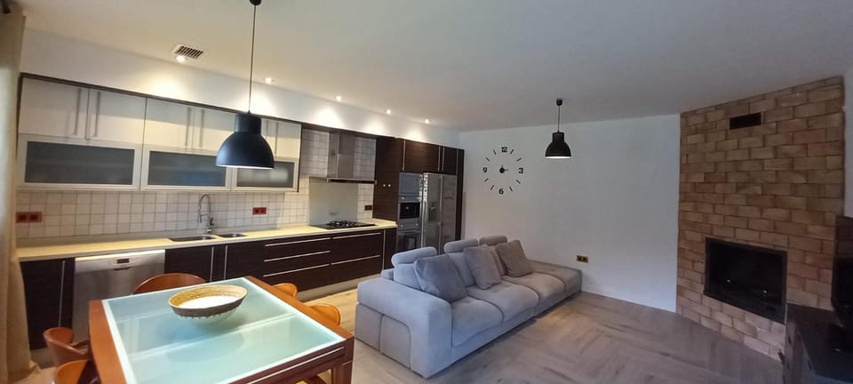 Kitchen or kitchenette, Living room, Seating area, Dining area, minibar, pet friendly, stove