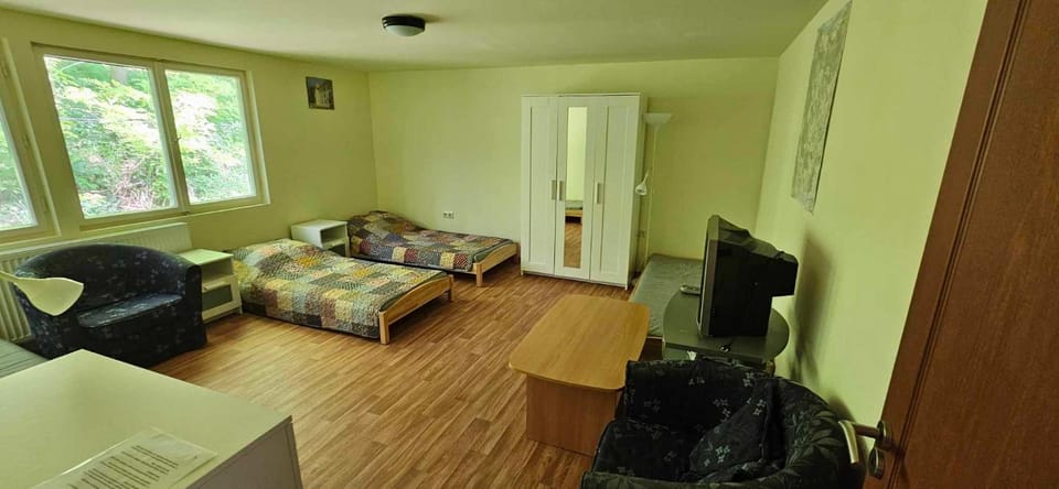 Communal lounge/ TV room, Bed, Photo of the whole room, Bedroom, wardrobe