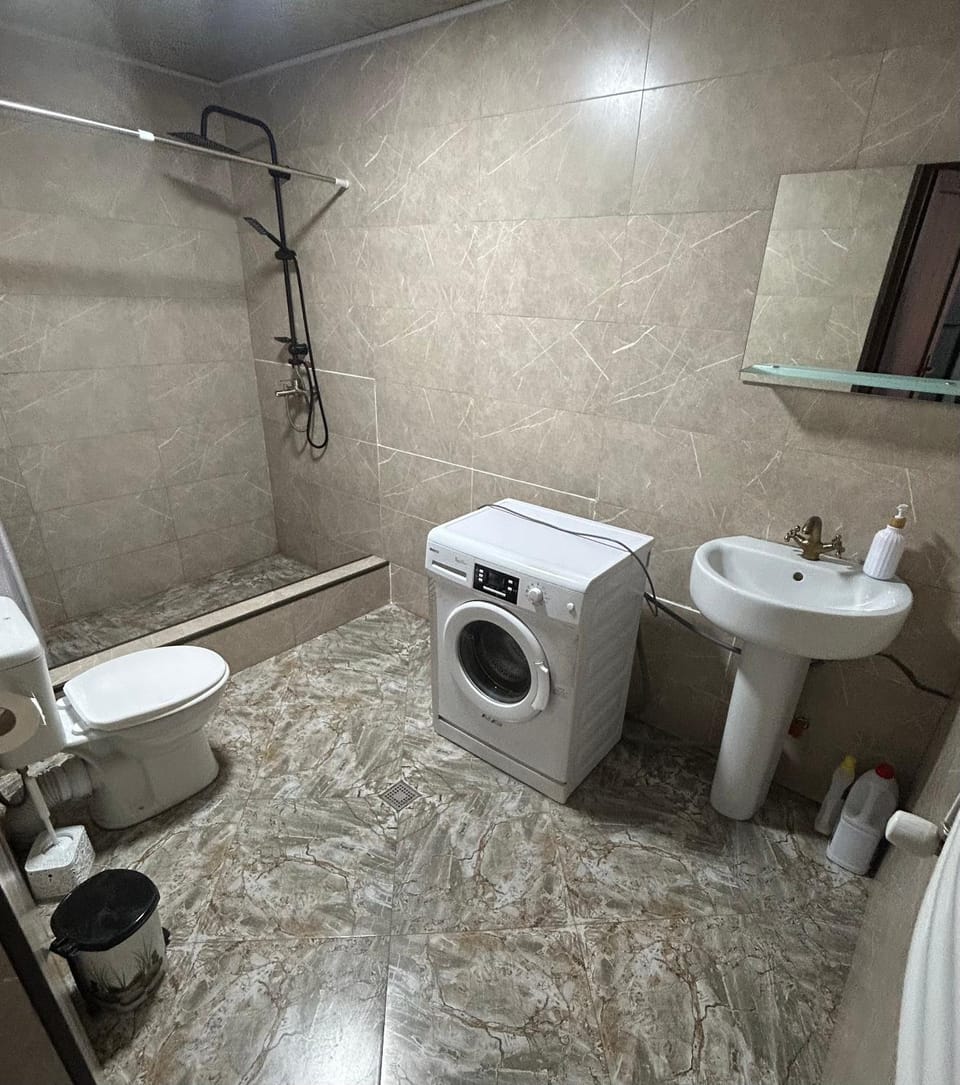 Shower, Toilet, Bathroom, washing machine, dryer