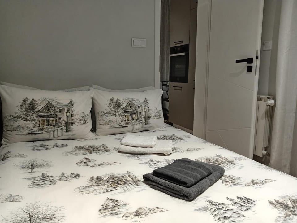 Photo of the whole room, Bedroom, furniture, heating, towels
