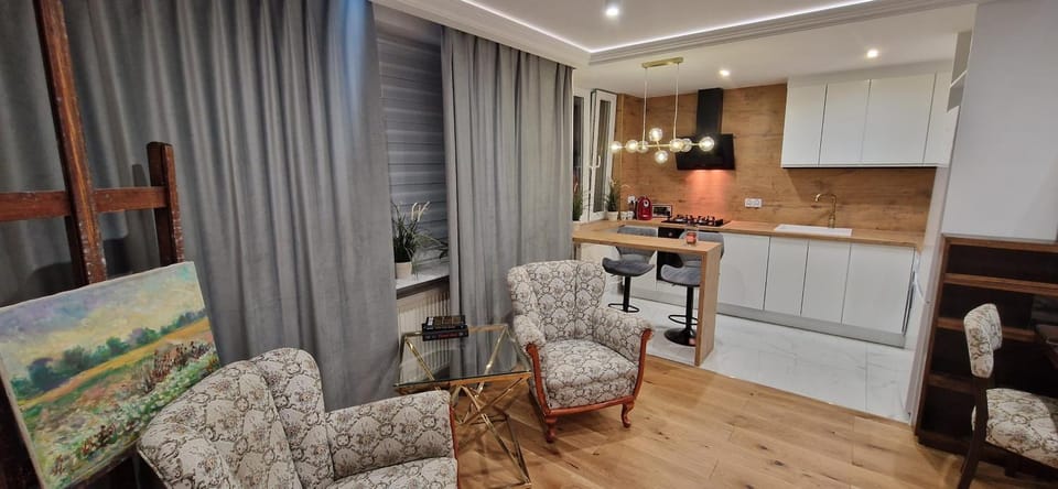 Kitchen or kitchenette, Living room, Seating area, Dining area, pet friendly, stove