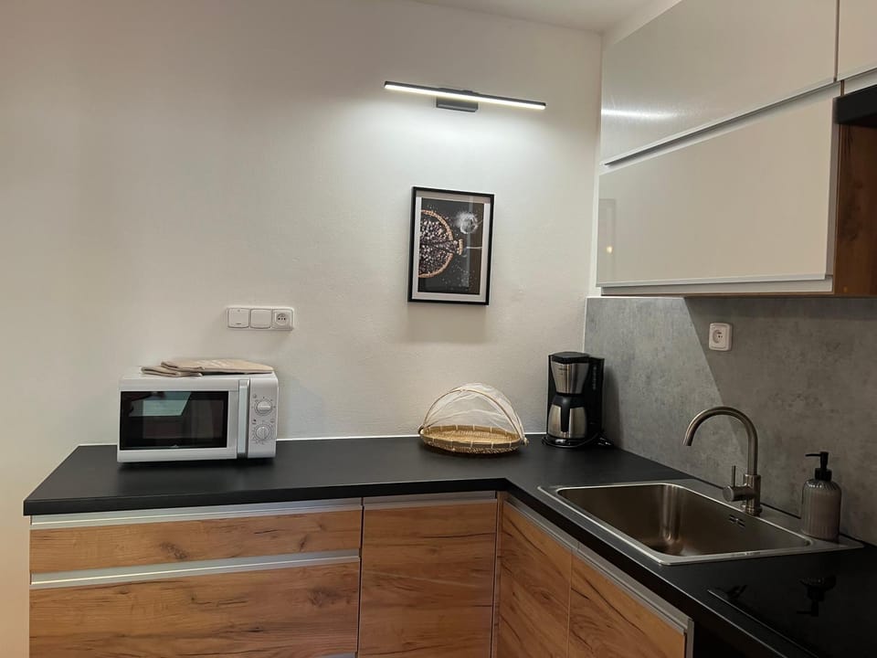 Coffee/tea facilities, Kitchen or kitchenette, stove