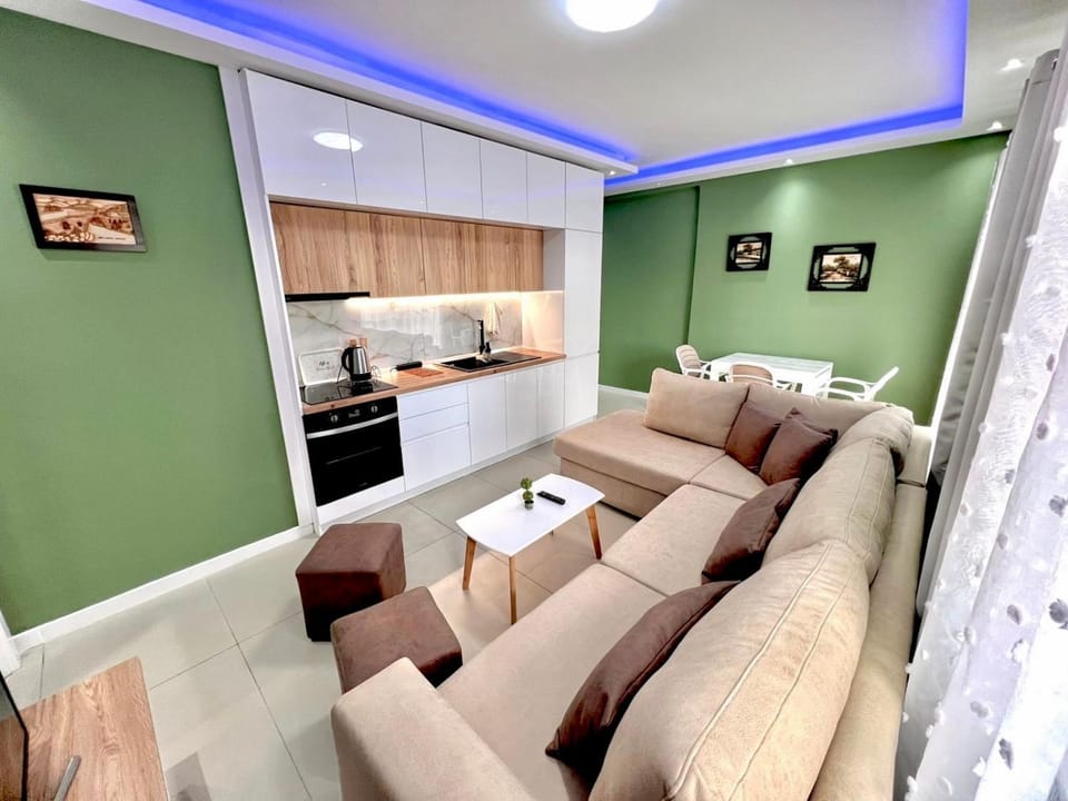 Kitchen or kitchenette, Living room, Seating area, Dining area, oven, stove