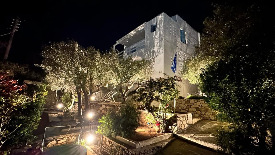 Property building, Night, Garden, Garden view