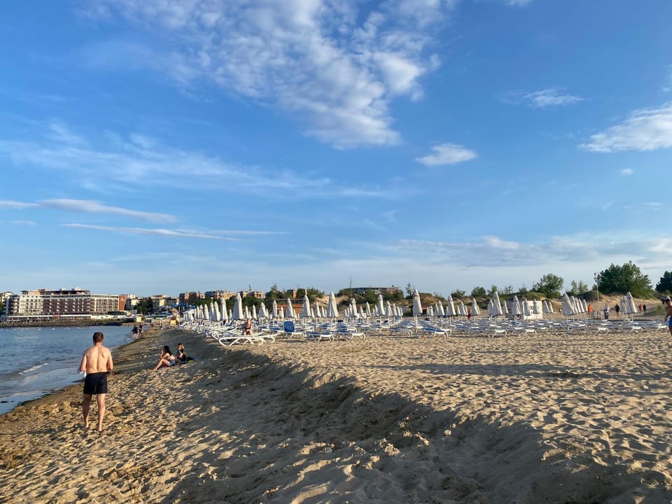 Day, People, Natural landscape, Beach, Sea view, sunbed