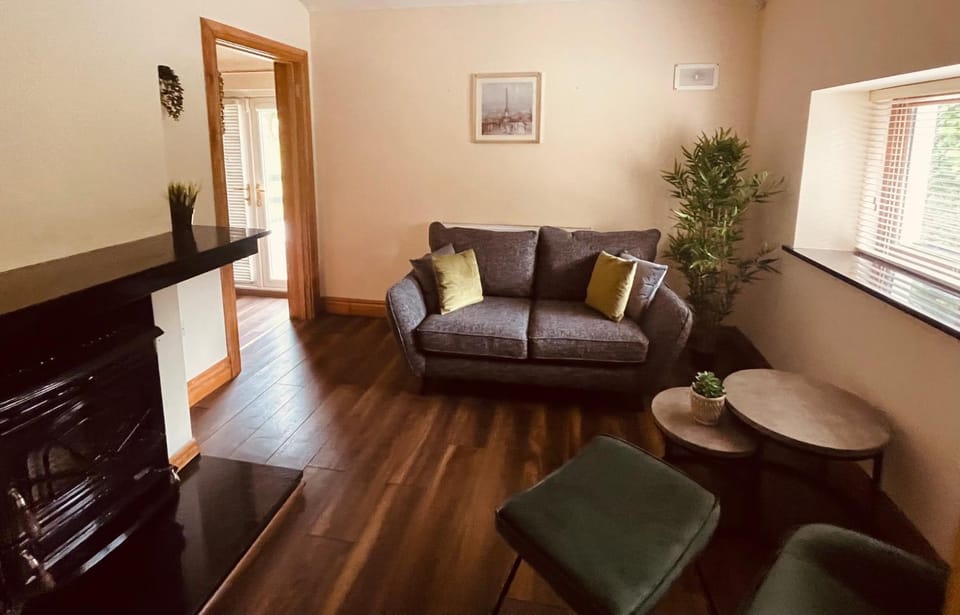 Property building, Living room, Seating area, stove