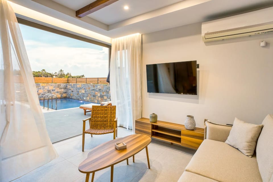 Patio, TV and multimedia, Living room, Seating area, Evening entertainment, Pool view, Swimming pool, air conditioner