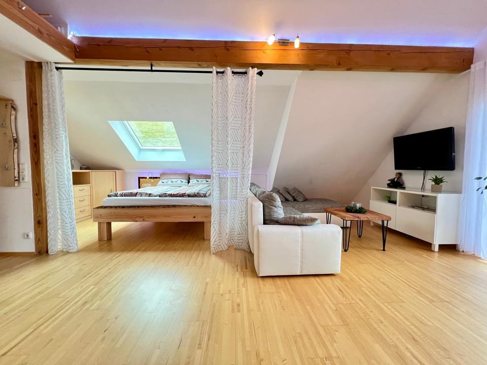 Bed, Living room, Photo of the whole room