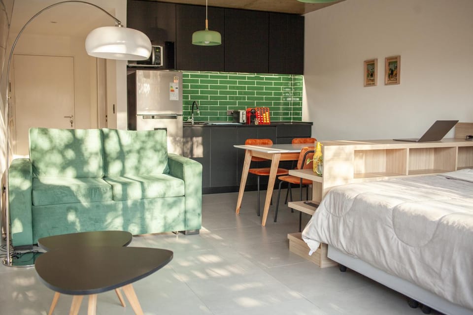 Bed, Kitchen or kitchenette, Living room, Photo of the whole room