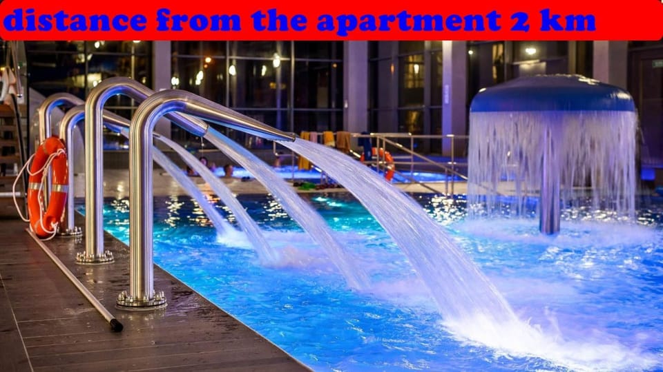 Night, Pool view, Swimming pool