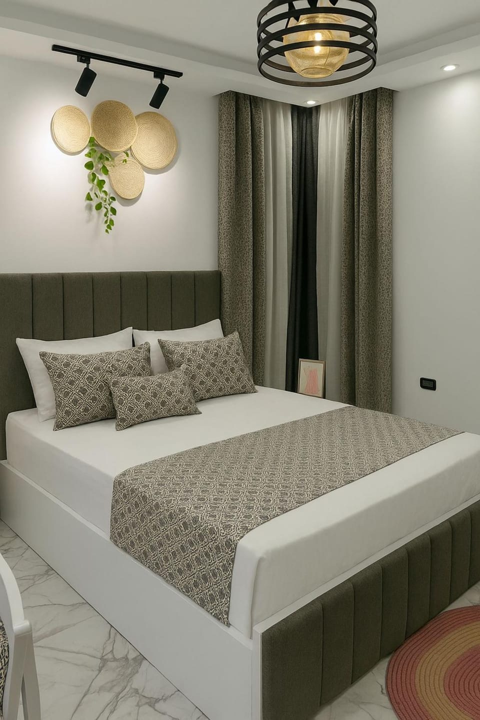 Bed, Decorative detail, Bedroom