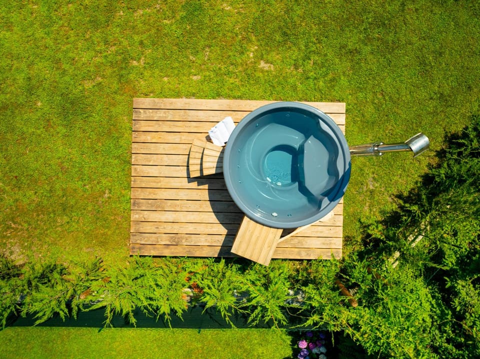 Property building, Living room, Swimming pool