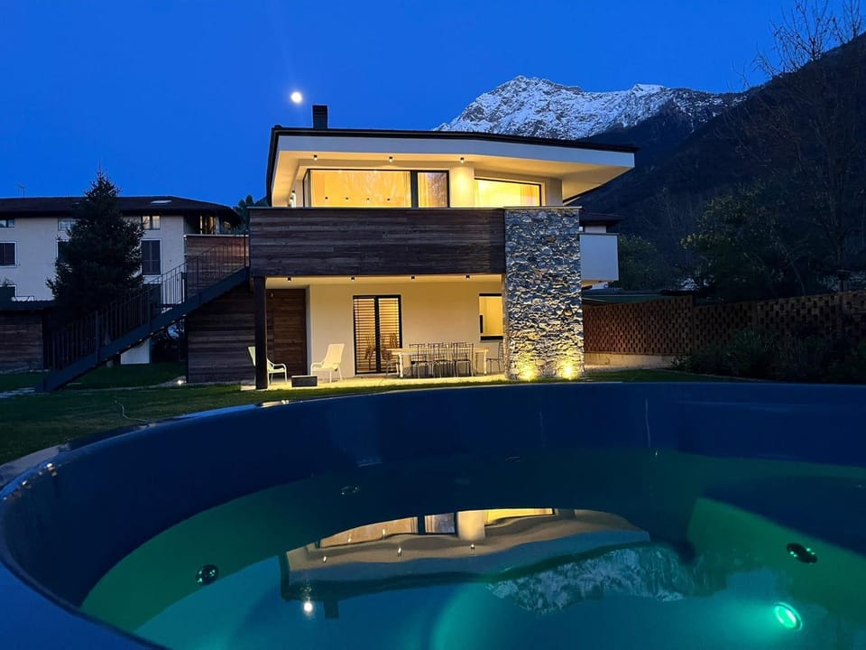Property building, Living room, Swimming pool