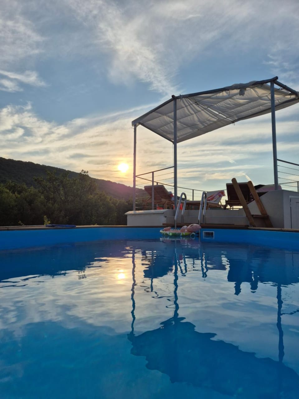 Pool view, Swimming pool, Sunset