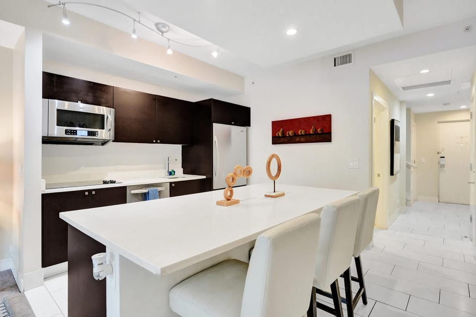 Kitchen or kitchenette, Dining area, dishwasher, microwave, oven, stove, kitchen