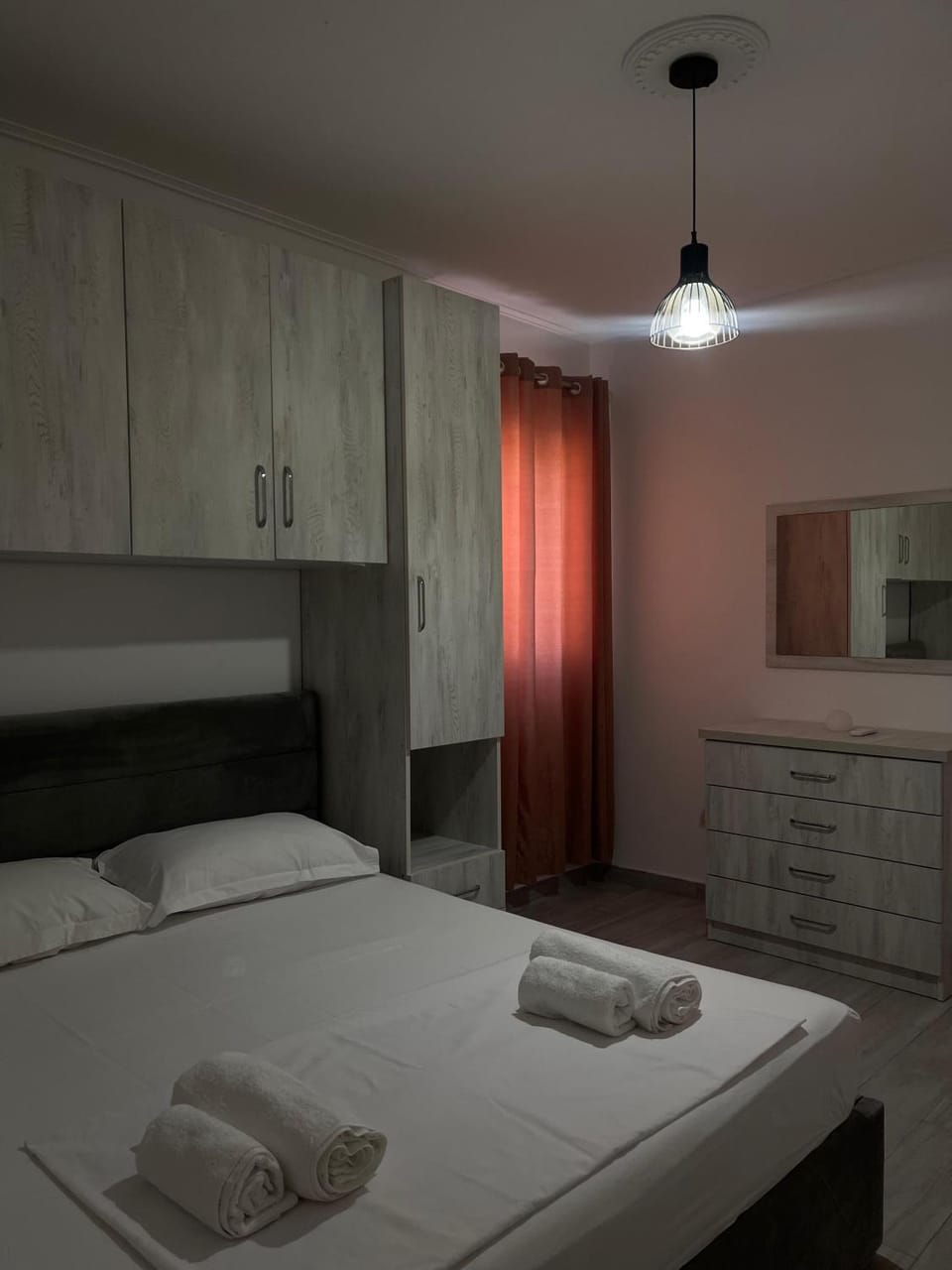 Bed, Photo of the whole room, Bedroom, towels, wardrobe